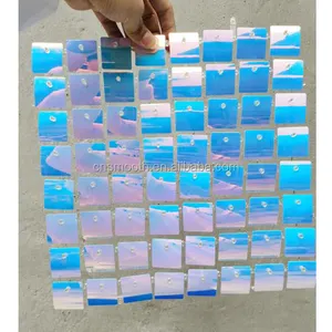 Preço de fábrica 30cm * 30cm moda disco parede brilhante lantejoulas transparente painel de parede para venda