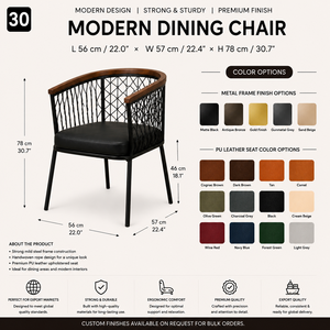 Chaise de salle à manger moderne avec siège rembourré confortable et design élégant pour salle à manger, cuisine, restaurant et café - Product Image 2