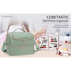 Nueva Promoción BSCI - Bolsa de Almacenamiento para Mujer, Diseño Único en Morado de Doble Capa, Gran Capacidad, Caja de Maquillaje con Cierre de Cremallera Portátil - Product Image 2