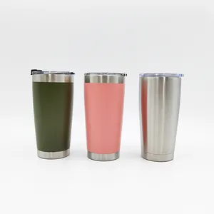 Wholesale High Quality 20oz Double Wall Stainless Steel Tumbler Cups with Lid Custom Size Vacuum Insulated Travel Mugs