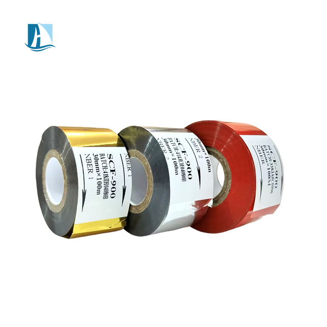 30mm Gold Color Hot Stamp Foil  SCF900 Coding Machine Wax Resin Thermal Transfer Ribbon Printer