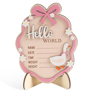 Letrero de Anuncio de Nacimiento de Ganso Tonto, Tabla de Madera para Hitos del Primer Cumpleaños, Regalo de Recuerdo para Baby Shower, Manualidades - Product Image 1
