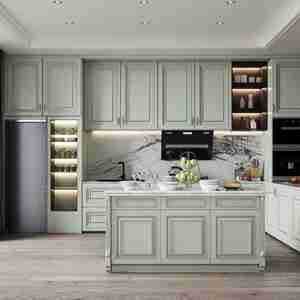 Meubles de cuisine modulaires de luxe sur mesure en bois mélaminé Santopova - Product Image 1