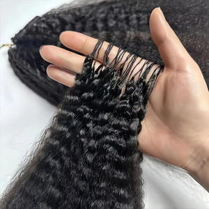 Crochet Human Hair Extensions Raw Unprocessed <strong>Pixie</strong> <strong>Curl</strong> Feather-light Invisible Crochet Hair for Black Women Miracle Knots - Product Image 3