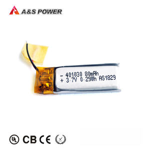 Batería de polímero de litio de <span class=keywords><strong>3</strong></span>,7 V 80mAh Lipo batería 401030 para Smartwatch - Product Image 6