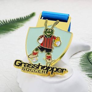 เหรียญรางวัลส่วนบุคคล โลหะผสมสังกะสี สีทอง รูปการ์ตูนกบ 3 มิติ เหรียญฟุตบอล 3 สี เหรียญรางวัลสมาคมพิคเคิลบอล - Product Image 6