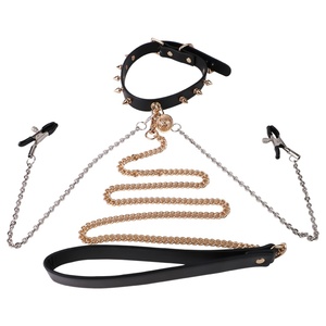 ที่หนีบหัวนมสแตนเลส QKKQ 304 พร้อมปลอกคอและสายรัด BDSM ที่หนีบหัวนมกระตุ้นจุดซ่อนเร้น ที่หนีบหน้าอก ชุดอุปกรณ์พันธนาการ ของเล่นทางเพศ - Product Image 3