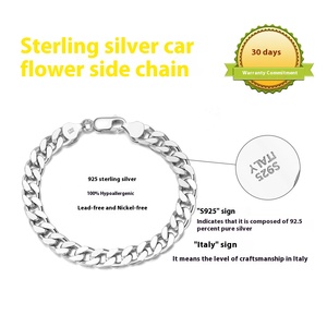 <span class=keywords><strong>Bracciale</strong></span> in Argento Sterling S925 Direttamente dalla Fabbrica, Catena Cubana Hip-Hop, <span class=keywords><strong>Bracciale</strong></span> Tennis con Taglio Smeraldo, Vendita all'Ingrosso - Product Image 2