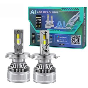 หลอดไฟหน้ารถยนต์ LED ควบคุมผ่านแอพพลิเคชั่น ขายส่งจากโรงงาน กำลังไฟ 65W 12V 2400LM แสงสโตรบ 3000K-6000K สองสี กันน้ำ สำหรับขับขี่ - Product Image 1