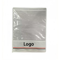 Sac zippé en non-tissé laminé avec fenêtre transparente, écologique, pour le commerce électronique de vêtements, sac de rangement pour vêtements