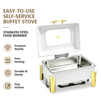 YITIAN Fabrikdirekt Edelstahl Chafing Dish Buffet-Server 2 Formen Doppelheizung mit Alkoholbrenner Elektrische Heizplatte