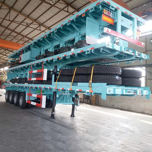 Good Quality 3 Axle 40ft Flat Bed Deck Semi Trailer Container <b>Flatbed</b> Semi-trailer 4x4 Flat Bed <b>Truck</b> Trailers for Vehicle - Product Image 4