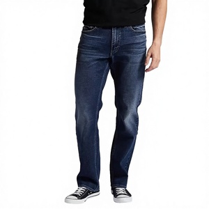 Oferta Caliente: Jeans Casuales de Hombre de Mezclilla 2024, Nuevos, de Cintura Media, Color Sólido, Corte Recto, Lavado Medio, Estilo Urbano Desgastado para Otoño y Verano - Product Image 3
