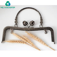 MZhardware poignée sac à main cadre bricolage baiser serrure sac porte-monnaie en relief rose tête de fleur or trois fleur poignée baiser serrure