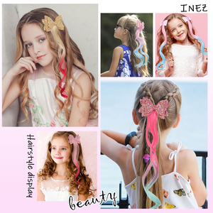 Extension per capelli per bambini Glitter fiocchi carini per bambini accessori per capelli per bambine - Product Image 6
