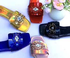 Olegshoes da donna <span class=keywords><strong>sandali</strong></span> piatti Comfort estivi Open Toe Slingback elastico Slip Casual da passeggio <span class=keywords><strong>con</strong></span> strass - Product Image 5