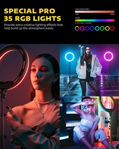 Presa di fabbrica anello luce RGB 6 8 12 13 14 pollici utilizzato per il trucco live streaming TikTok LED Seflie anello di luce con supporto treppiede - Product Image 3