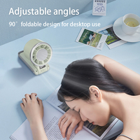 Mini ventilateur Turbo portable à grande vitesse affichage LED crochet mousqueton Portable pliable batterie USB à 3 vitesses pour bureau pour voitures bureaux