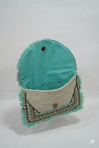 Sac à main de créateur artisanal à la main, à forte demande, avec un design œil maléfique, style Banjara bohème, broderie de perles et de pierres, pour femmes, OEM ODM - Product Image 2
