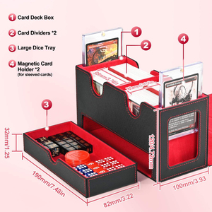 Boîte à cartes légère en cuir PU imperméable avec fenêtre YY, capacité 160+ cartes, pour Yu-Gi-Oh, Magic: The Gathering, TOKEN, Commander, rangement de cartes - Product Image 3