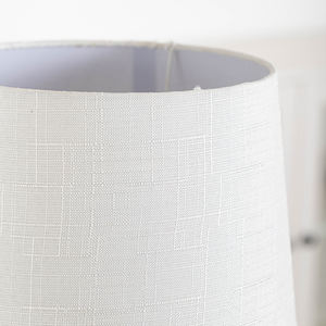 Drum Fabric Shade Decor <strong>Gloss</strong> Contemporary <strong>Table</strong> <strong>Lamp</strong> Creative Design <strong>White</strong> Ceramic Nightstand Side Bed <strong>Lamp</strong> for Living Room - Product Image 4