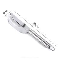 Gadget de cuisine manuel 3-en-1 en acier inoxydable Couteau à écailles de poisson multifonction pour éplucher le cuir chevelu, grattoir, couper et gratter