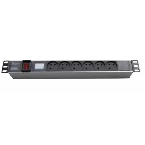 1U 19 "Rack הר 6 חנויות PDU אלומיניום סגסוגת, ישראל סוג