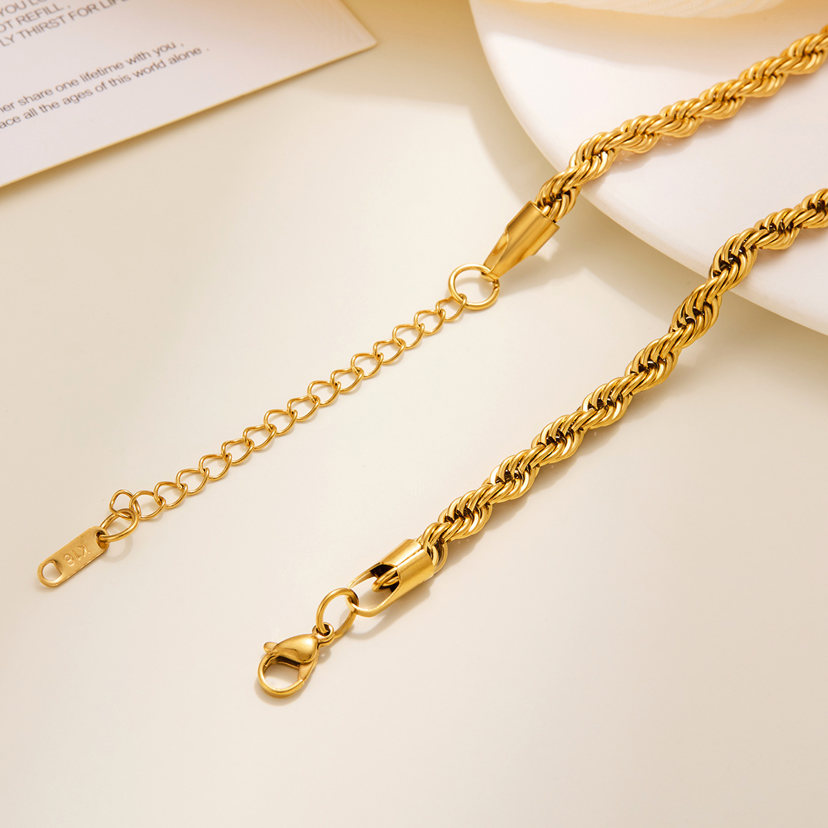 Bracciale a catena intrecciata da 5 mm in oro