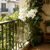 Orchidée Phalaenopsis Artificielle Hautement Réaliste en PE, Faite à la Main, Toucher Réel, Longue Durée, pour Thanksgiving et Nouvel An (Vente en Gros)