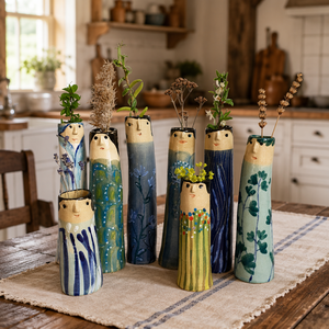 Juego de Jarrones de Resina Hechos a Mano, Pintados a Mano, Divertidos y Lindos Portaflores Antropomórficos, Nueva Figura Decorativa para el Hogar y la Oficina - Product Image 3