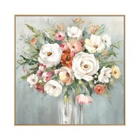 Peinture à l'huile florale impressionniste personnalisée peinte à la main sur toile, fleurs modernes dans un vase, décoration murale