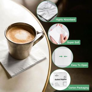 Custom Eco Napkins Bulk Double Layer Embossed Wood Pulp 230mm Disposable for Party - Product Image 4