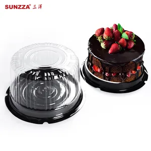 Sunzza 6 Zoll/8 Zoll/10 Zoll/12 Zoll/14 Zoll Runde Einweg Dessert Cupcake Behälter Blister Haustier Geburtstag Kunststoff Kuchen box