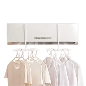 Hot Sales Multifunctionele Opvouwbare Airconditioning Kleding Drooghanger Flexibel Plastic Kledingrek Voor Thuis En Op Reis