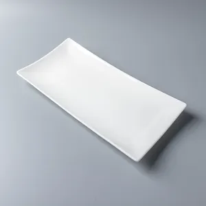 Choda 11-17 inci alat makan porselen putih permukaan halus pelat panjang porselen cina piring panjang untuk hotel peralatan makan