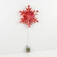 LED Warmweiße Lichter Galvanisierte Kunststoff-Schneeflocken Hängende Ornamente Weihnachtsdekoration 23,5CM 3PCSAA Batterie Weihnachtsdeko
