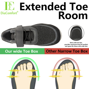 Pabrik kain uniseks atas ekstra lebar kaki pereda nyeri Edema Slip-on neuropatik diabetes sepatu jalan - Product Image 3