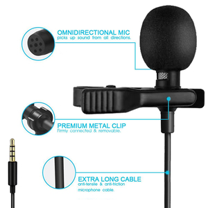 Mini microfono portatile a condensatore Lavalier con risvolto a Clip microfono cablato per IPhone IPad Smartphone registrazione <span class=keywords><strong>PC</strong></span> DSLR <span class=keywords><strong>Camera</strong></span> - Product Image 3