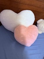 Almohadas de Corazón Rosadas y Blancas, Cojines Decorativos en Forma de Corazón, Almohadas Esponjosas para Cama, Sofá, Auto, Decoración del Hogar