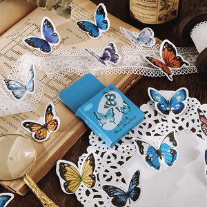 46 pièces par paquet Autocollants miniatures en boîte autocollants Hisome Série demi-ancien <span class=keywords><strong>temps</strong></span> Manuel de poche Décoration de carnet Autocollant de scrapbooking - Product Image 2