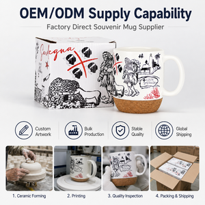 Nouvelle conception <span class=keywords><strong>de</strong></span> tasse à café souvenir avec base en liège et boîte cadeau - Product Image 5