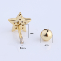 Piercing pour Cartilage d'oreille, bijoux en argent Sterling 925, étoile scintillante, clou pour Cartilage