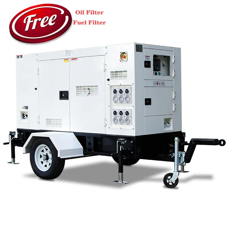 Mobile power station 150kw silent generator trailer 180kva diesel generator with wheels