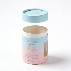 Luxury Custom Printed Cylinder Paper Box With Display <b>Window</b> Sturdy Round Cardboard Tube For Tea And Candle Packing - Product Image 6