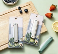 Couteau à fruits pliant portable en céramique, lame blanche tranchante, finition polie, ambidextre, avec verrouillage, idéal pour la cuisine, le pelage, les voyages et les dortoirs