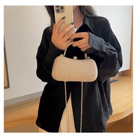 Sac à main de luxe 2024 avec motif diamant, poignée en cristal, pochette de soirée ornée de strass pour dîner, fête ou mariage