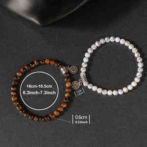 6mm Natural Stone tiger Eye Stone Bracelet <b>Men</b> Rosary Beads Pendant Bracelet Muslim Prayer Beads Islam Yin Yang Bracelet - Product Image 3