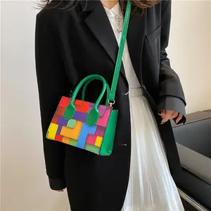 2024 Women's Retro Square Tide Messenger Bag Advanced Texture Simple Shoulder Strap Pure Color Leather And PU New Season