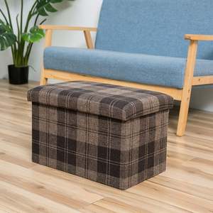Repose-pieds pliable Ottoman Pouf Cube Repose-pieds Banc avec rangement - Product Image 4