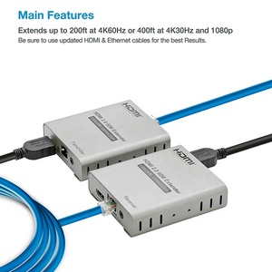 Extensor <span class=keywords><strong>HDMI</strong></span> HD 4K 60Hz 60M sobre Cat5e/<span class=keywords><strong>Cat6</strong></span>, Conversor <span class=keywords><strong>HDMI</strong></span> para RJ45 Ethernet TX RX V2.0, Extensor <span class=keywords><strong>HDMI</strong></span> 60M 1080P sobre Cat5e/<span class=keywords><strong>Cat6</strong></span> - Product Image 2
